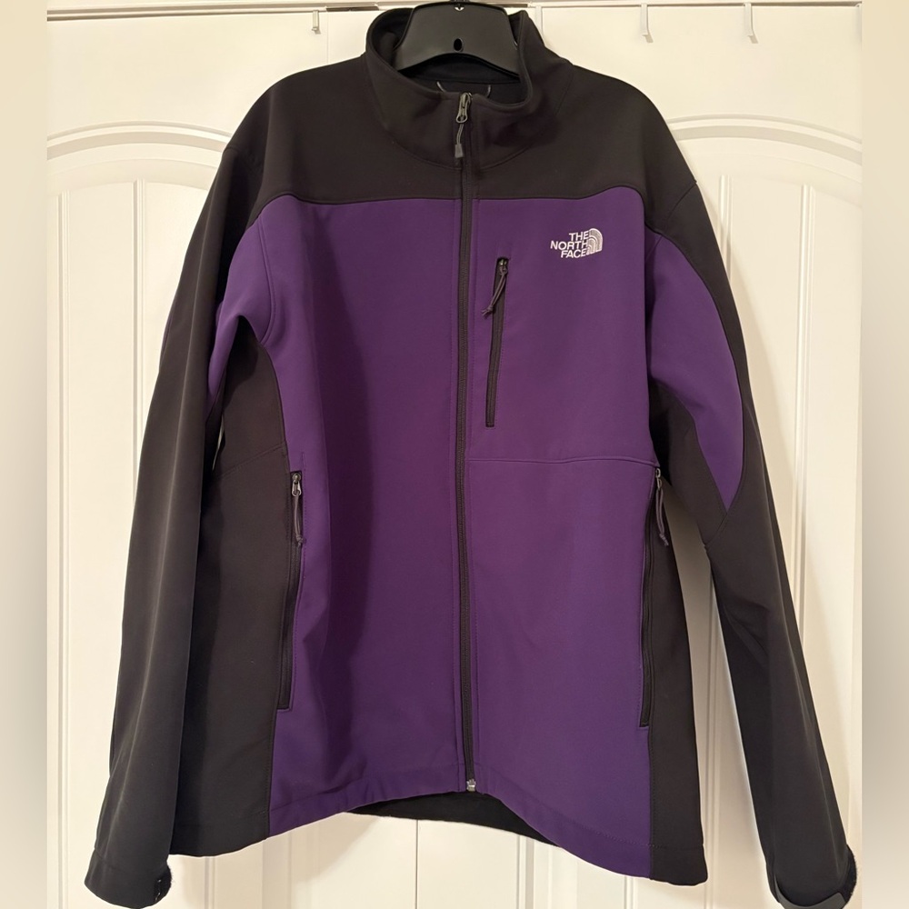 North Face Mens Apex Bionic Soft Shell Jacket XL Black Purple - Picture 2 of 7